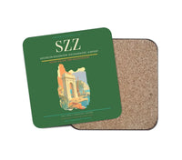 Thumbnail for Szczecin-Goleniów Solidarność Airport (SZZ) design on green 1 piece coaster