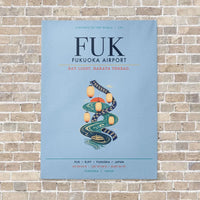 Thumbnail for Fukuoka Airport FUK vertical canvas print - no frame - light blue background