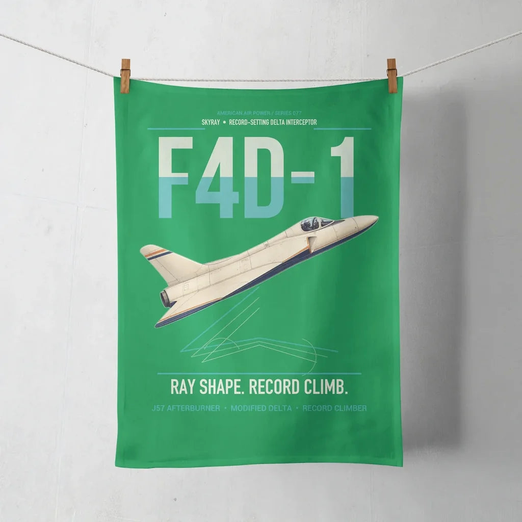 F4D-1 Skyray design on green towel