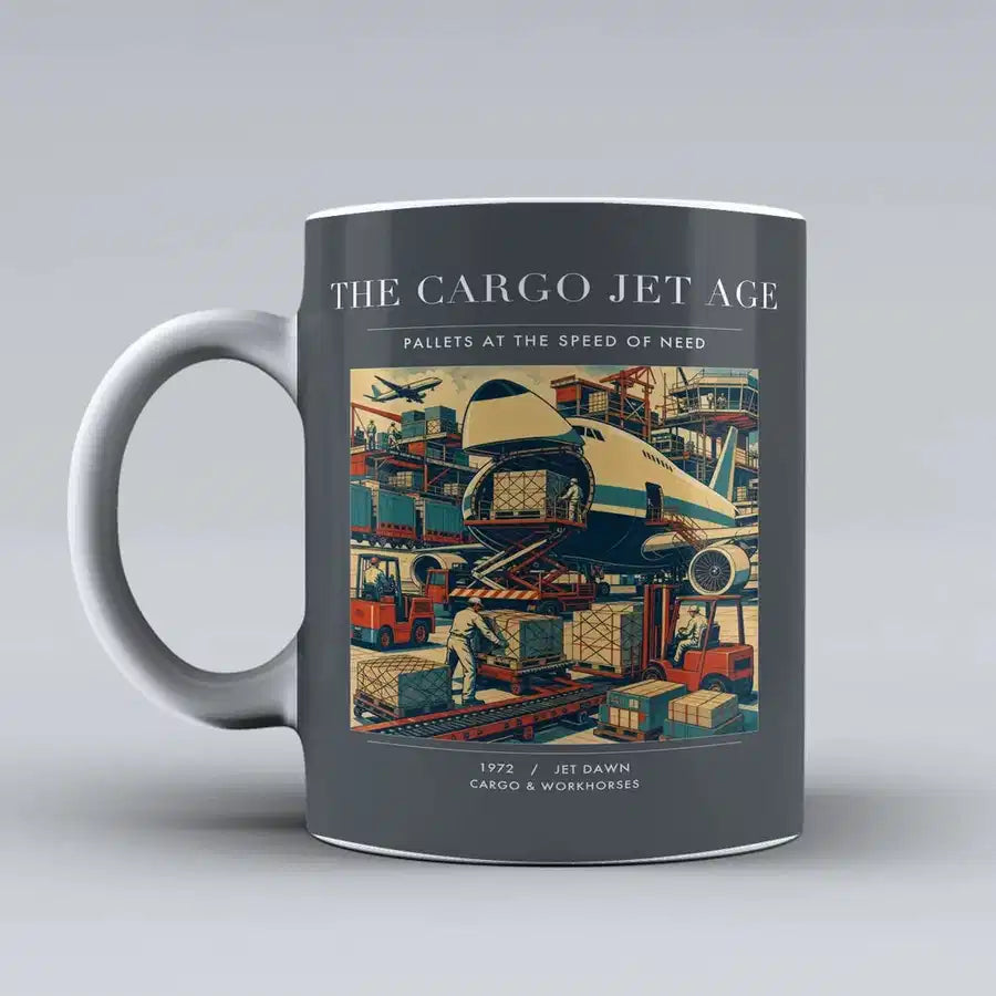 VINTAGE G4125 - The Cargo Jet Age - Ceramic Mug design on gray