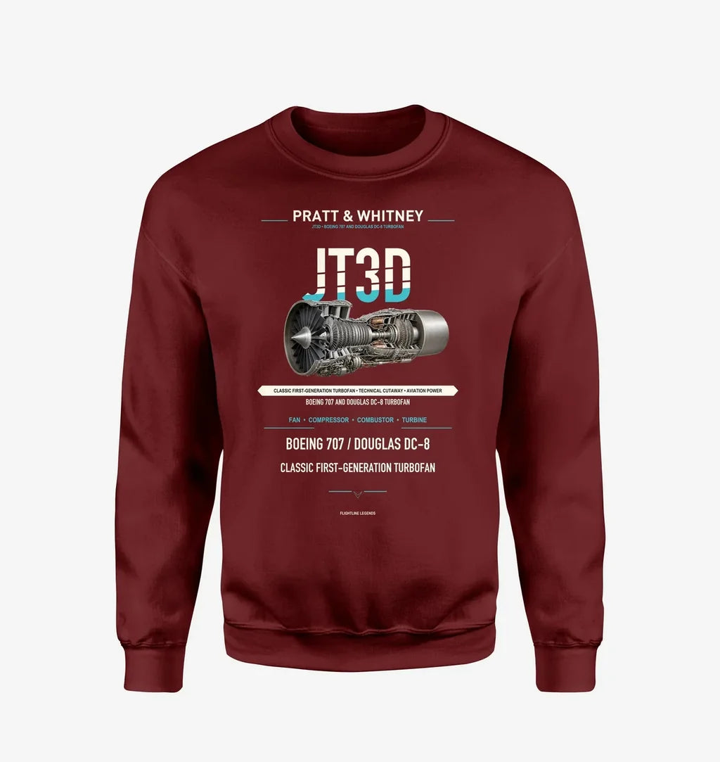 JT3D design on wine red sweatshirt