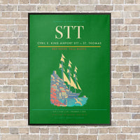Thumbnail for Cyril E. King Airport STT — St. Thomas vertical canvas print - framed - green background
