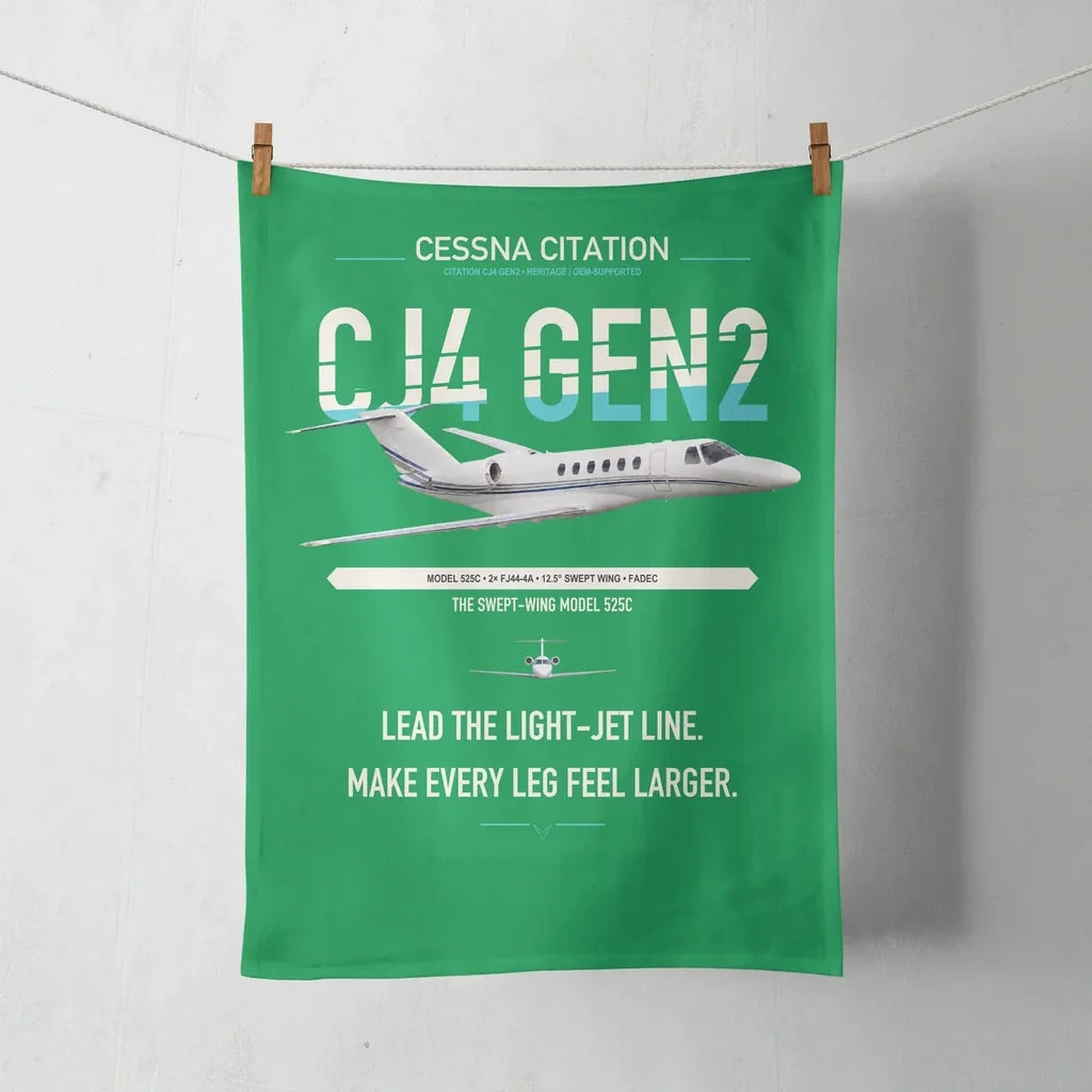 Cessna Citation CJ4 Gen2 design on green towel