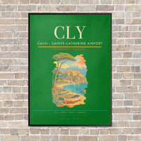 Thumbnail for Calvi - Sainte-Catherine Airport CLY vertical canvas print - framed - green background