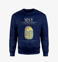 Thumbnail for Louis Armstrong New Orleans International Airport MSY Sweatshirt - Navy Blue