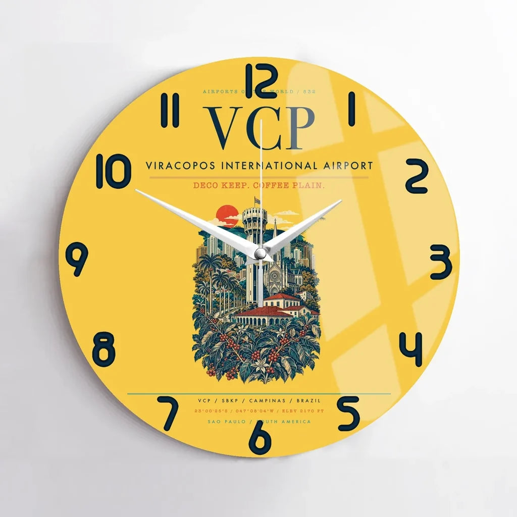 Viracopos International Airport VCP Wall-Clock No-Frame - Yellow