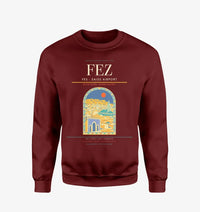 Thumbnail for Fes (FEZ) design on wine red sweatshirt