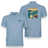 Thumbnail for VINTAGE G4178 - The Tailwheel School - Double-Side Polo T-Shirt design on lightblue