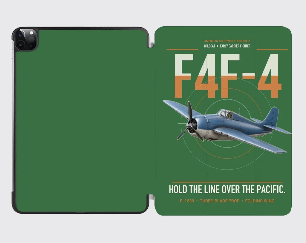 F4F-4 Wildcat design on green ipad tablet case