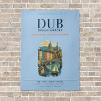 Thumbnail for Dublin Airport DUB vertical canvas print - no frame - light blue background