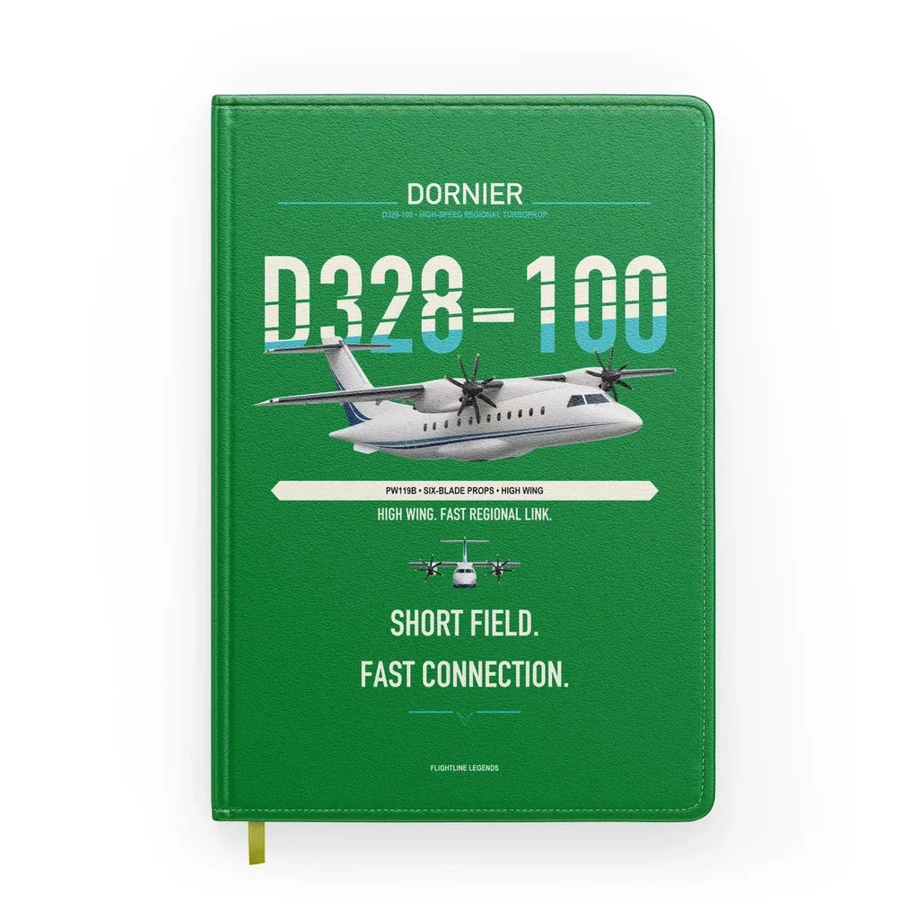 Dornier D328-100 design on green notebook
