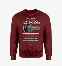 Thumbnail for RB211-535E4 design on wine red sweatshirt