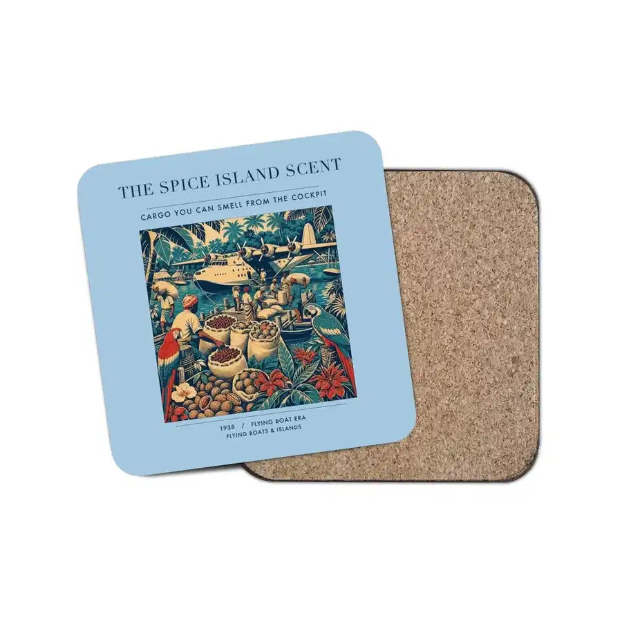 The Spice Island Scent - Designed Coasters design on light blue 1-piece