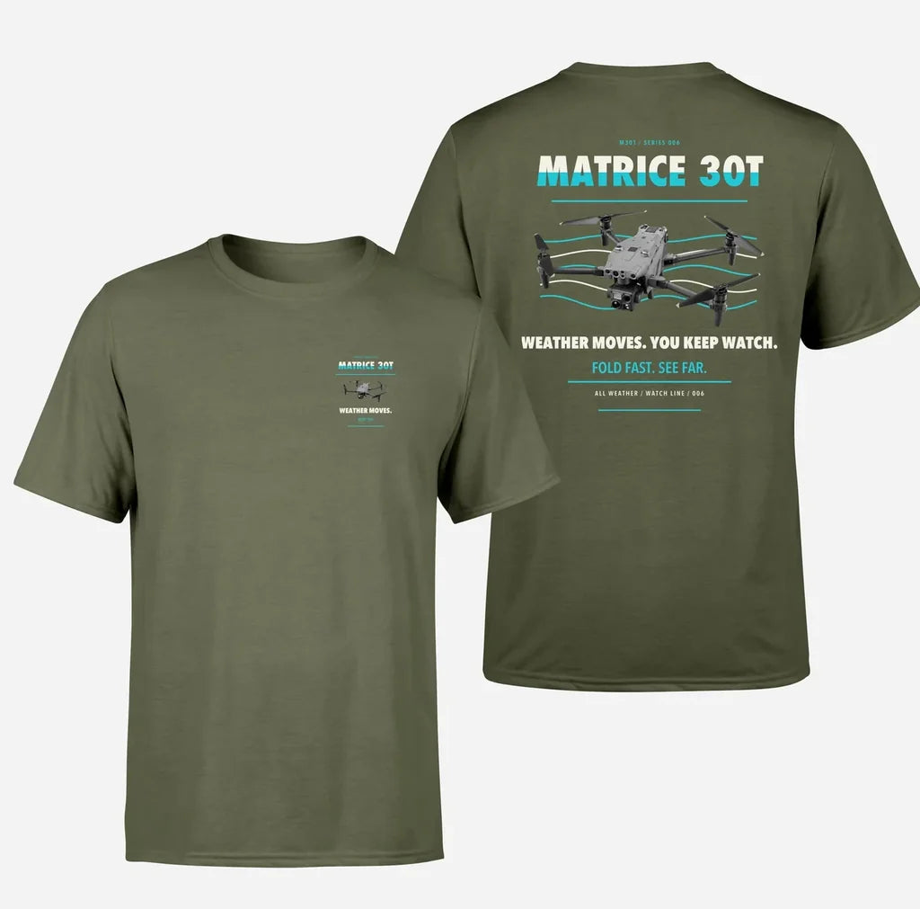 DJI Matrice 30T design on green army t shirt