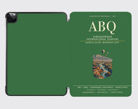 Thumbnail for Albuquerque International Sunport (ABQ) design on green ipad tablet case