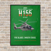 Thumbnail for Airbus H155 EC155 B1 vertical canvas print - framed - green background