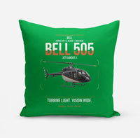 Thumbnail for Bell 505 Jet Ranger X design on green pillow