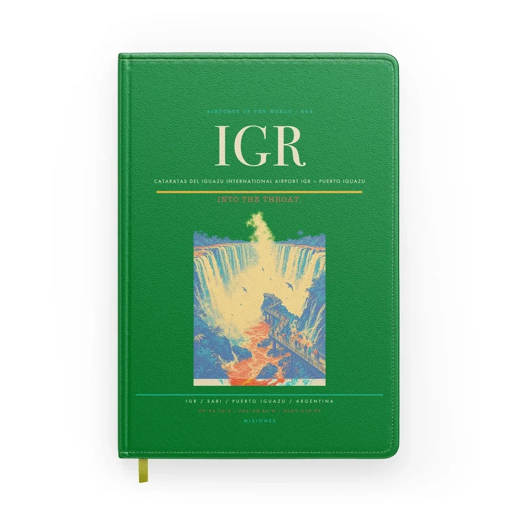 Cataratas del Iguazu International Airport (IGR) design on green notebook