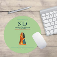 Thumbnail for Aeropuerto Internacional de Los Cabos (SJD) design on light green round mouse pad