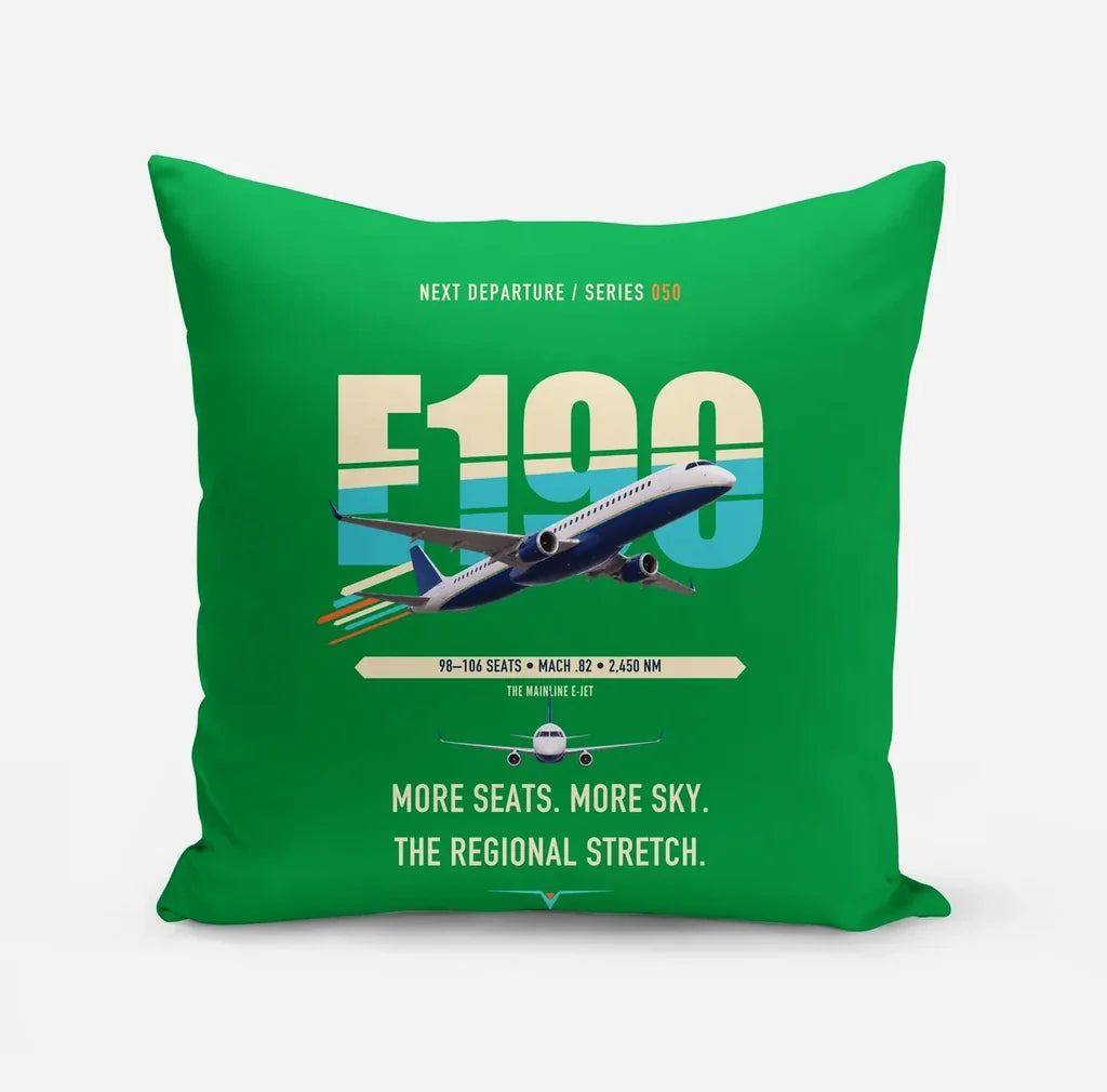 Embraer E190 design on green pillow