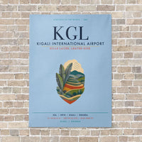 Thumbnail for Kigali International Airport KGL vertical canvas print - no frame - light blue background