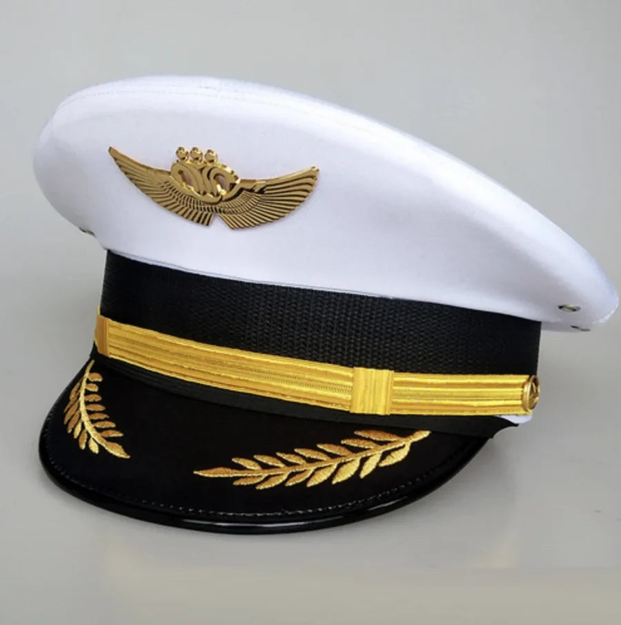 Super Quality Different Style Airline Pilot Hats (7) aviation design on crisp poplin cotton with epaulettes pilot uniform.
