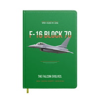 Thumbnail for F-16 Block 70 The Falcon Evolves design on green notebook