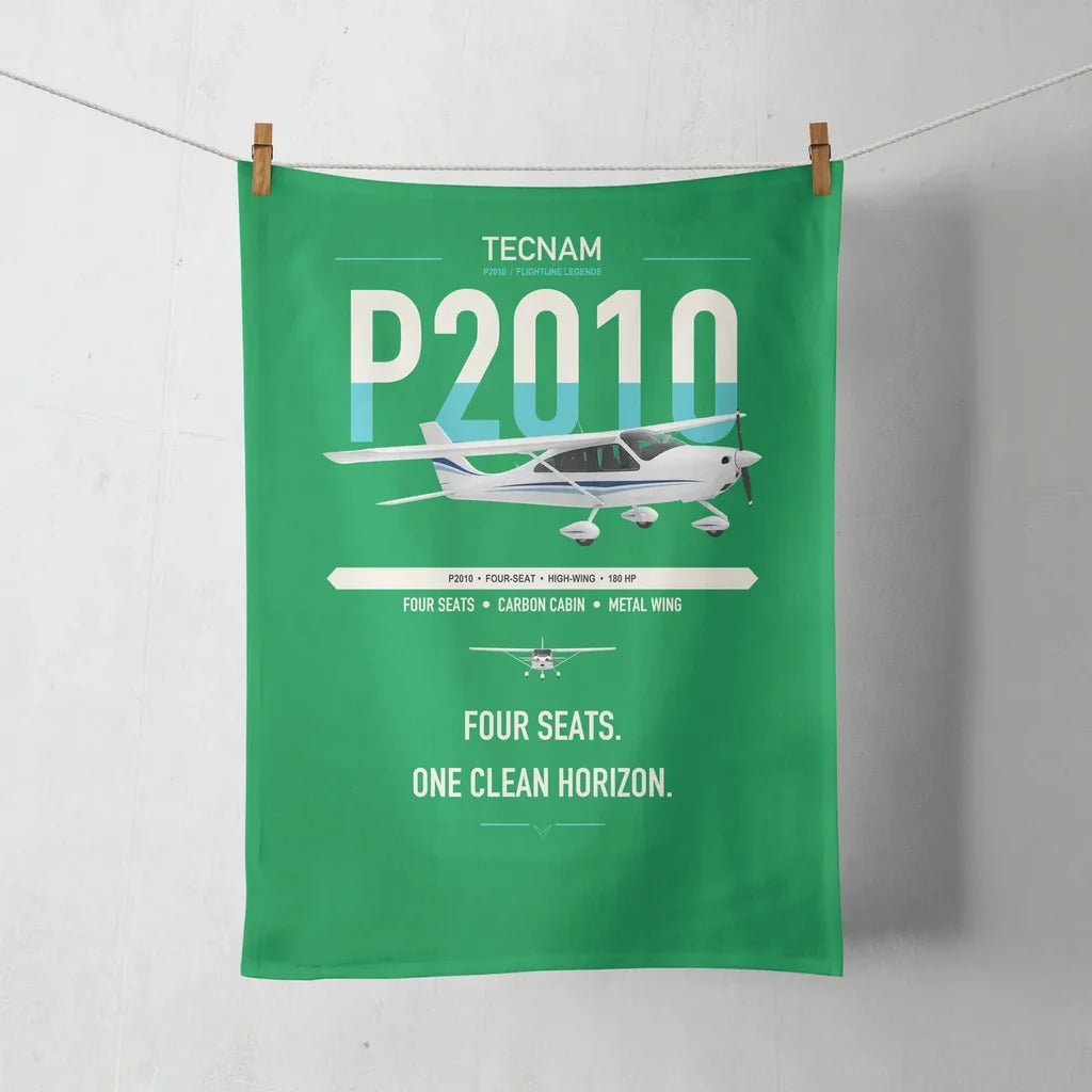 Tecnam P2010 design on green towel