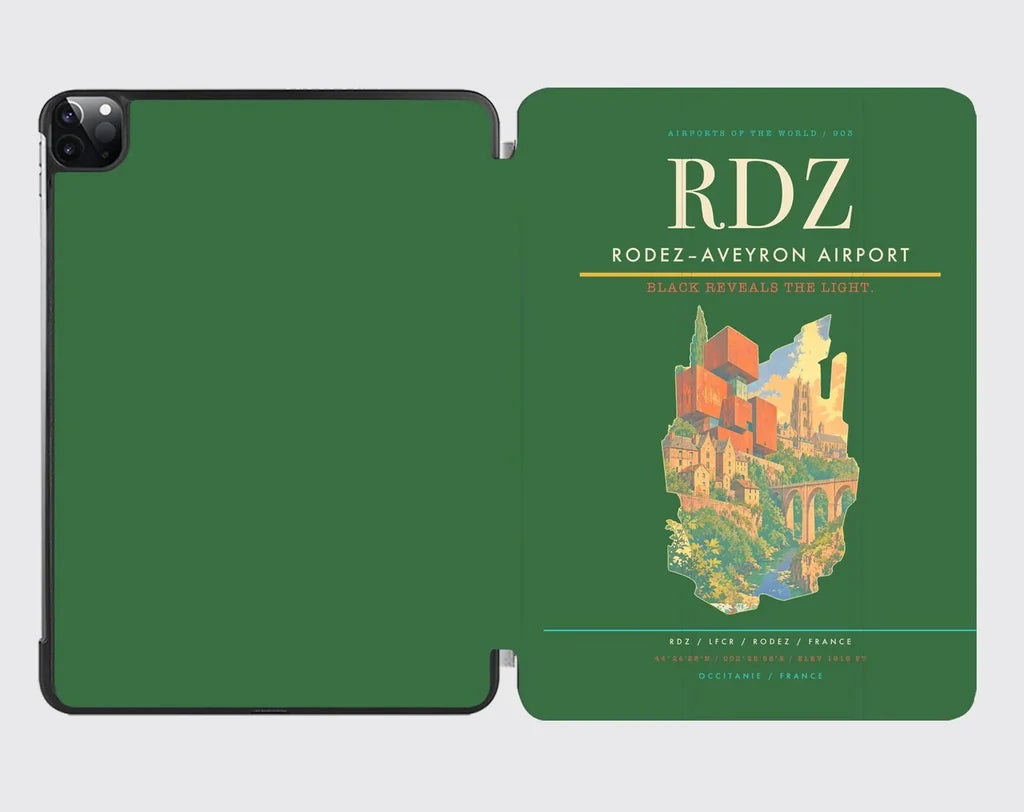 Rodez–Aveyron Airport (RDZ) design on green ipad tablet case