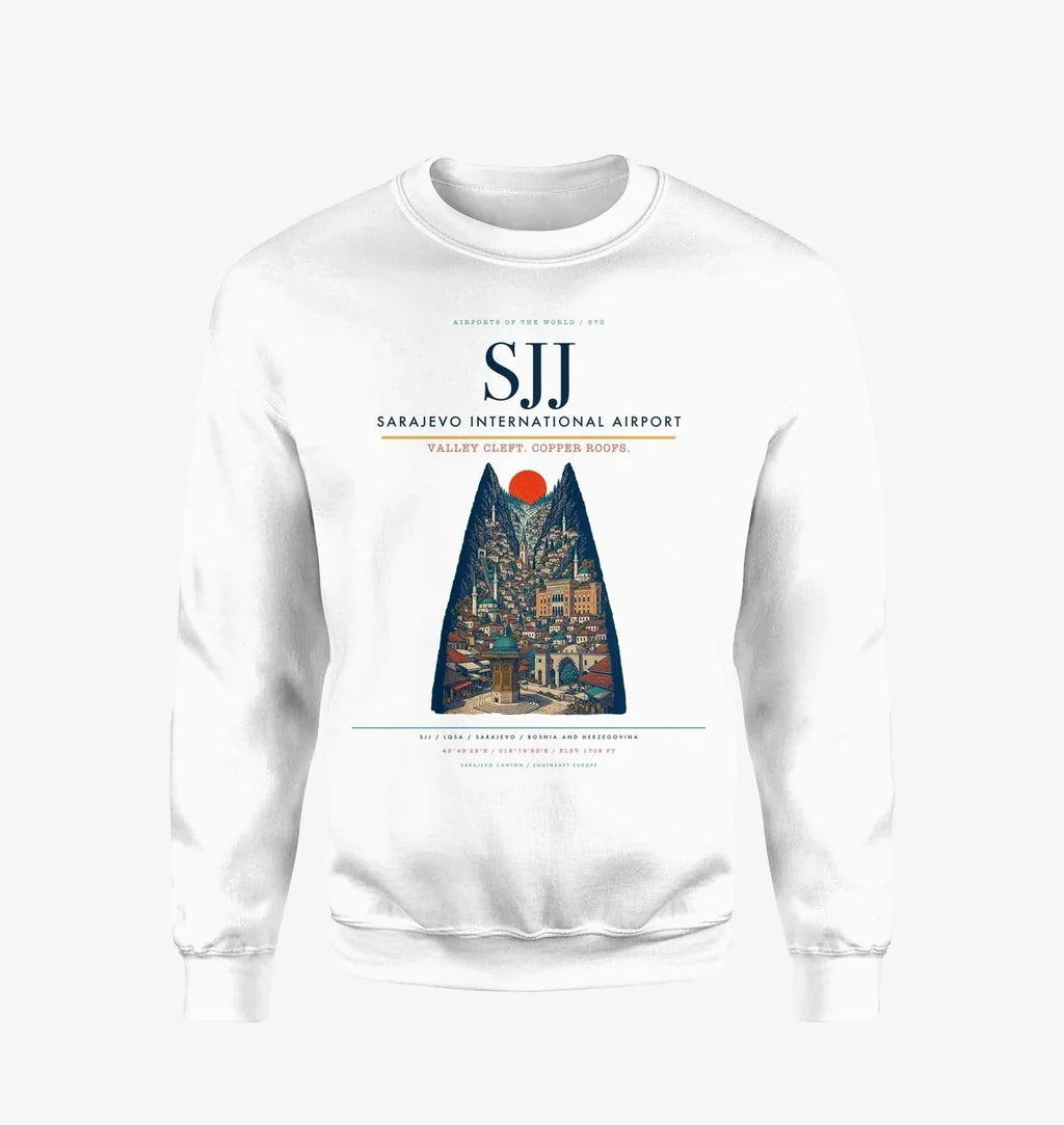 Sarajevo International Airport SJJ Sweatshirt - White