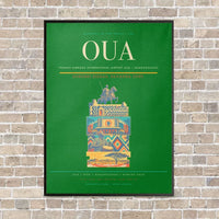 Thumbnail for Thomas Sankara International Airport OUA — Ouagadougou vertical canvas print - framed - green background