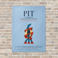 Thumbnail for Pittsburgh International Airport PIT vertical canvas print - no frame - light blue background