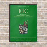 Thumbnail for Richmond International Airport RIC vertical canvas print - framed - green background