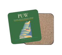 Thumbnail for Pullman–Moscow Regional Airport (PUW) design on green 1 piece coaster