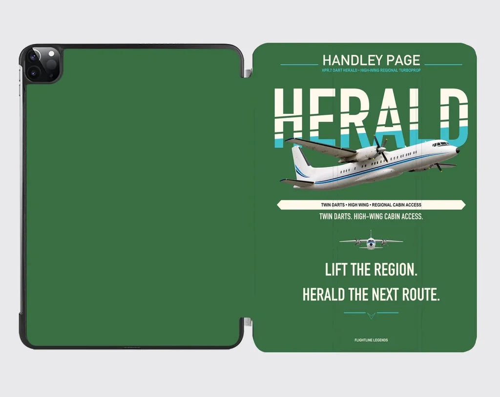 Handley Page HPR.7 Dart Herald design on green ipad tablet case