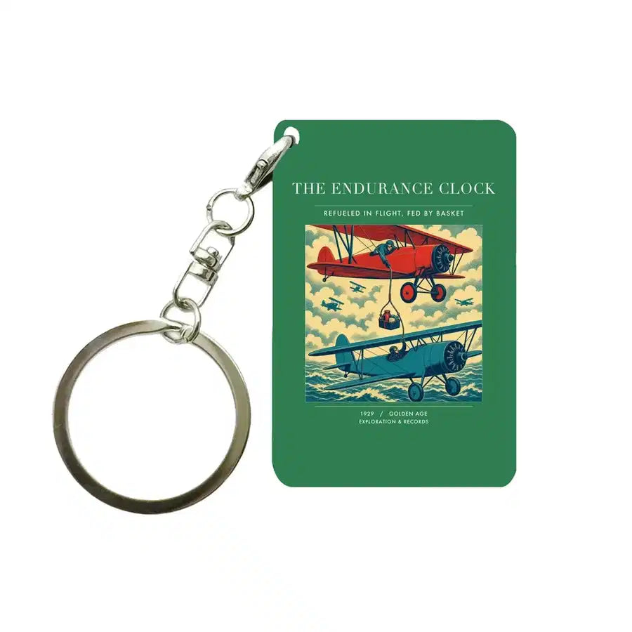VINTAGE G4203 - The Endurance Clock - Designed Key Chain design on green