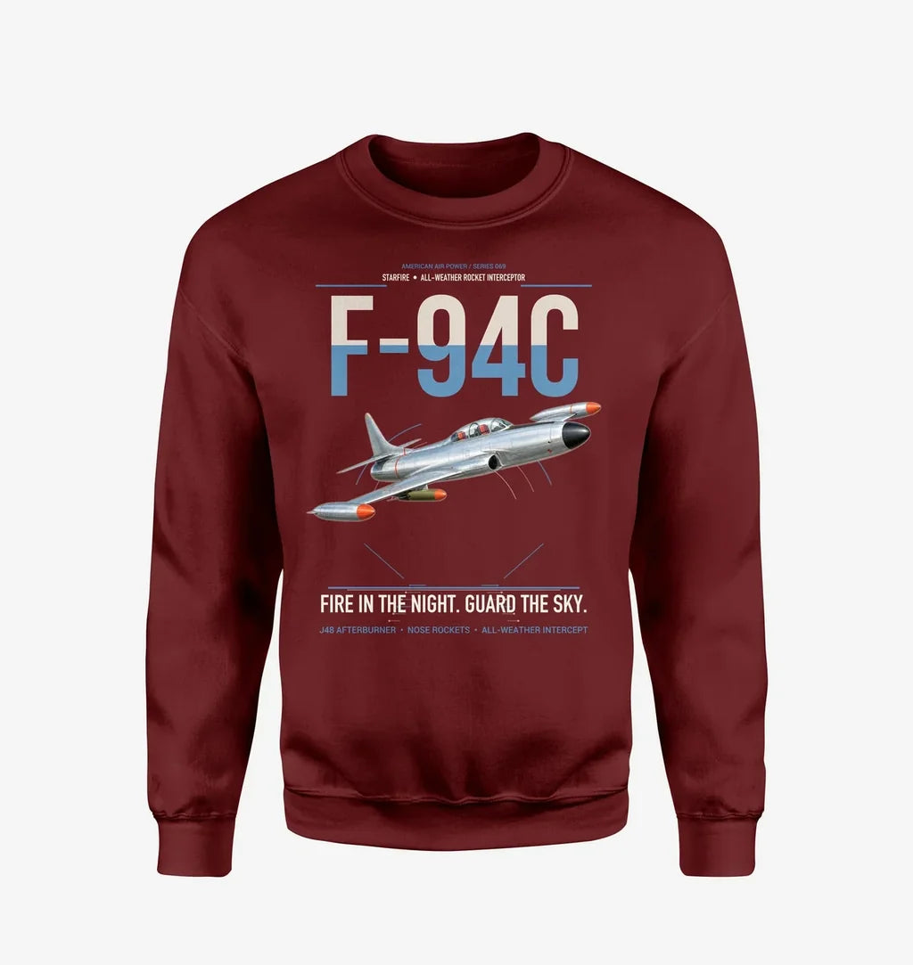 F-94C Starfire design on wine red sweatshirt