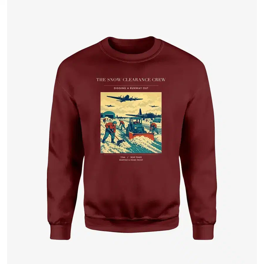 VINTAGE G4523 - The Snow Clearance Crew - Designed Sweatshirts design on winered