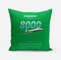Thumbnail for Bombardier Global 8000 design on green pillow