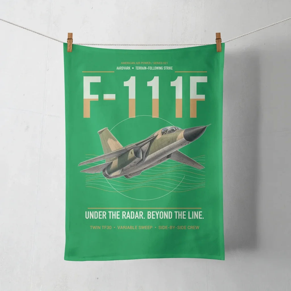 F-111F Aardvark design on green towel