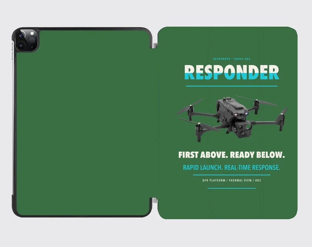 BRINC Responder design on green ipad tablet case