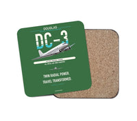 Thumbnail for Douglas DC-3 design on green 1 piece coaster
