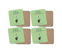 Thumbnail for Catania-Fontanarossa Airport (CTA) design on light green 4 pieces set coaster