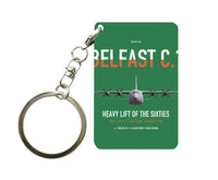 Thumbnail for Short Belfast C.1 design on green designed key chain, double-side print