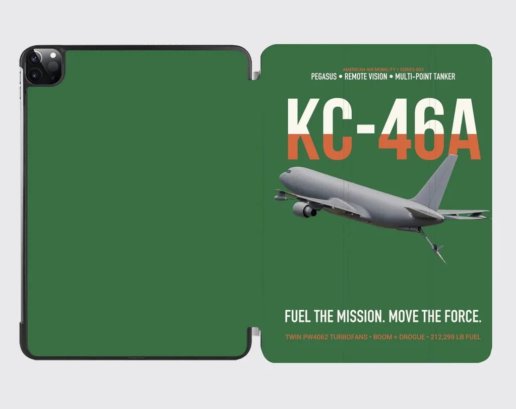 KC-46A PEGASUS design on green ipad tablet case