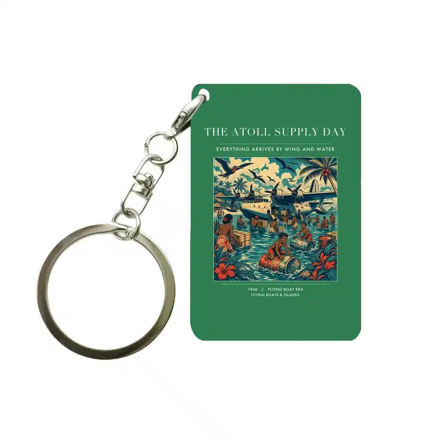 VINTAGE G4189 - The Atoll Supply Day - Designed Key Chain design on green