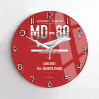 Thumbnail for McDonnell Douglas MD-80 design on red no frame wall clock