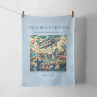 Thumbnail for VINTAGE G4004 - The Aerial Exhibition - Designed Towels design on lightblue