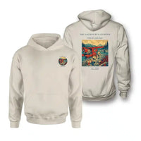 Thumbnail for VINTAGE G4289 - The Salmon Run Charter - Double-Side Hoodie design on khaki double side