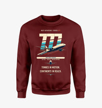 Thumbnail for Boeing 777F design on wine red sweatshirt